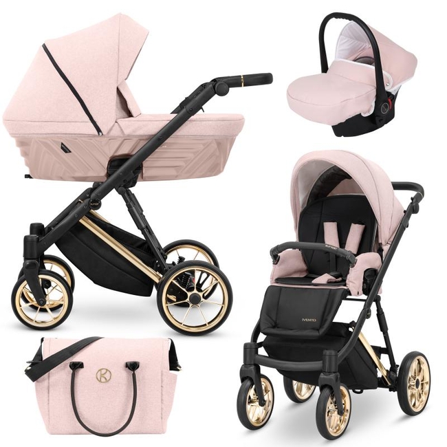 Kunert IVENTO 3 in 1 Complete Travel System Color GOLD Frame IVE-11 Smoky Pink