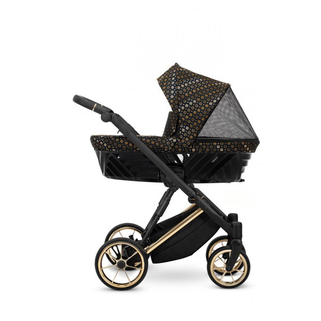 Kunert IVENTO 3 in 1 Complete Travel System Color GOLD Frame IVE-08 White Pearl