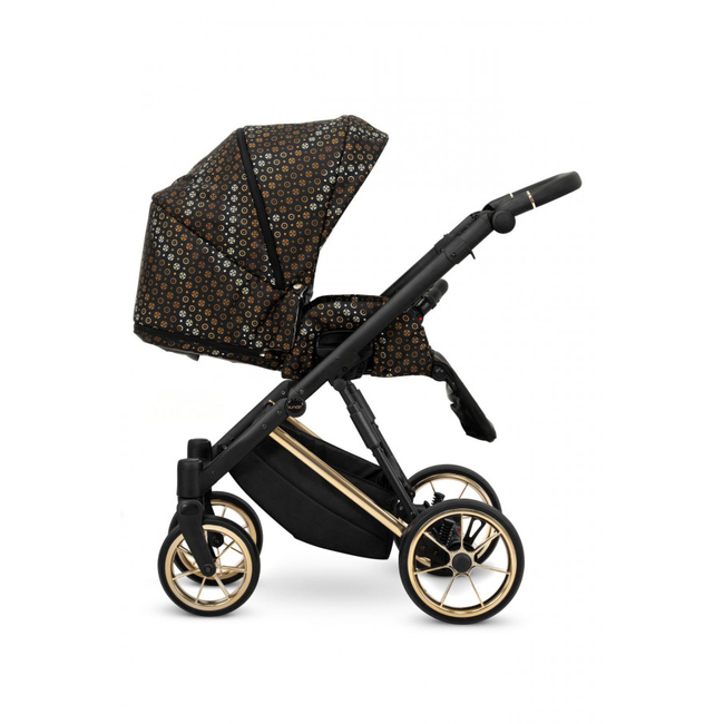 Kunert IVENTO 3 in 1 Complete Travel System Color GOLD Frame IVE-02 Black Elegance