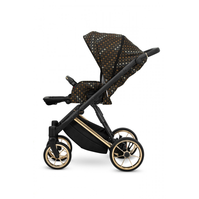 Kunert IVENTO 3 in 1 Complete Travel System Color GOLD Frame IVE-08 White Pearl