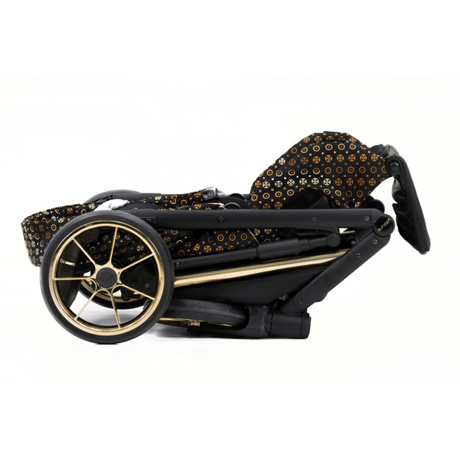 Kunert IVENTO 3 in 1 Complete Travel System Color GOLD Frame IVE-02 Black Elegance