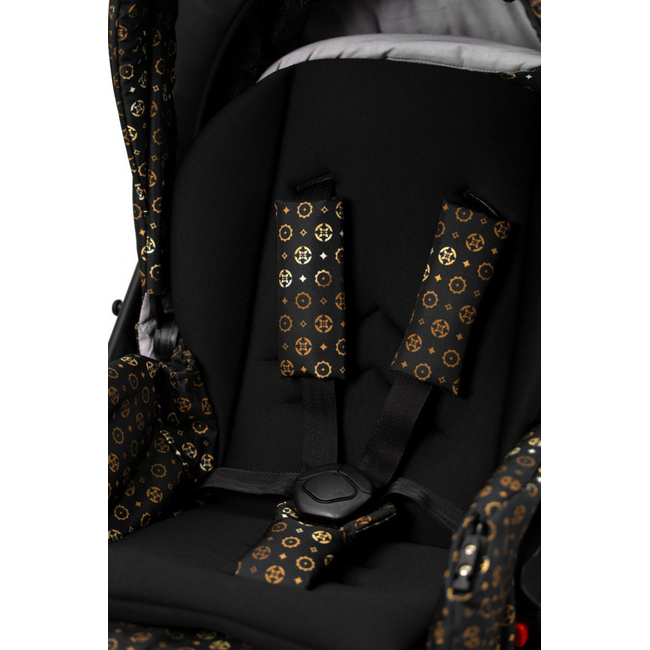 Kunert IVENTO 3 in 1 Complete Travel System Color GOLD Frame IVE-02 Black Elegance