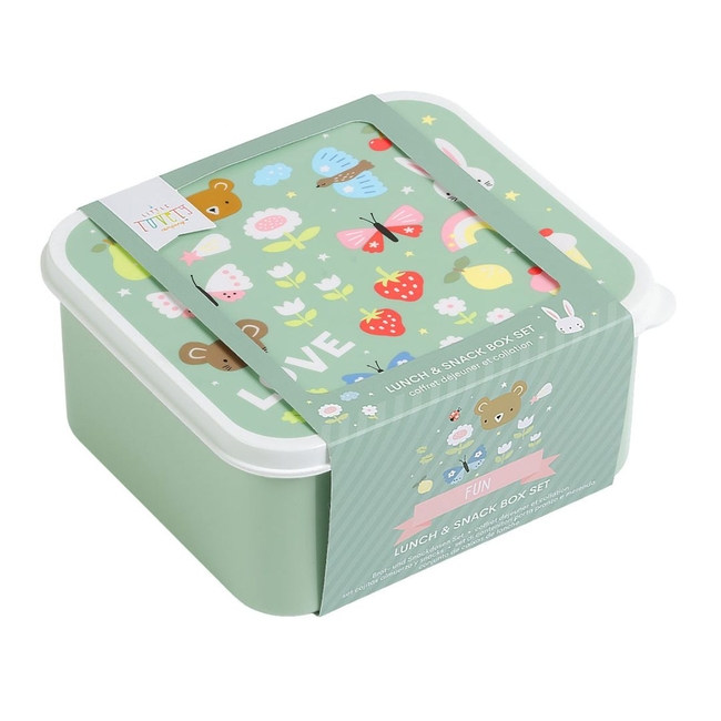 A little lovely company Σετ 4 δοχεία φαγητού Lunch & Snack Box Joy SBSEJO62