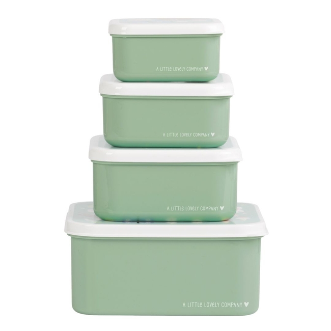 A little lovely company Σετ 4 δοχεία φαγητού Lunch & Snack Box Joy SBSEJO62