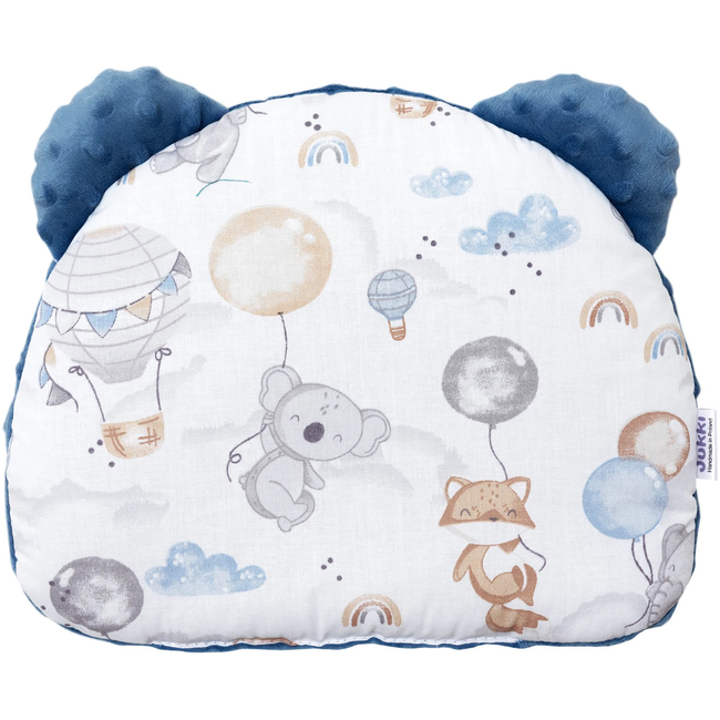 Jukki Baby Nest Cocoon Φωλιά Για Βρέφη 100x55 Διπλής Όψης Σετ 5 τχμ Balloon Friends & Denim Minky