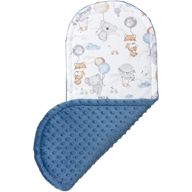 Jukki Baby Nest Cocoon Φωλιά Για Βρέφη 100x55 Διπλής Όψης Σετ 5 τχμ Balloon Friends & Denim Minky