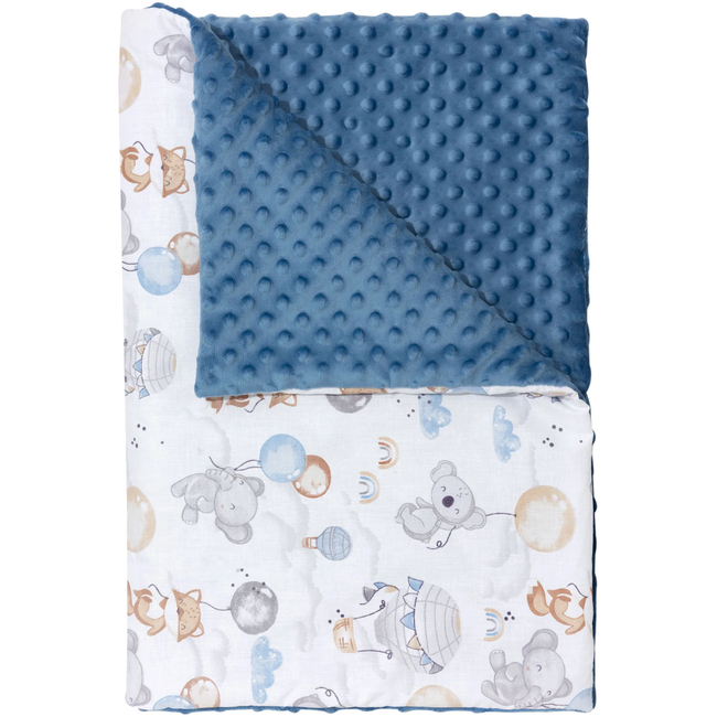 Jukki Baby Nest Cocoon Φωλιά Για Βρέφη 100x55 Διπλής Όψης Σετ 5 τχμ Balloon Friends & Denim Minky