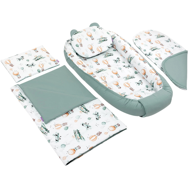 Jukki Baby Nest XXL For Babies 65x120 Set 5 pcs Balloon Travel