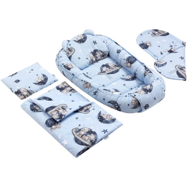Jukki Baby Φωλιά Για Βρέφη 100x55 Σετ 5 τμχ Υφασμα Astro Bear 5904506821051