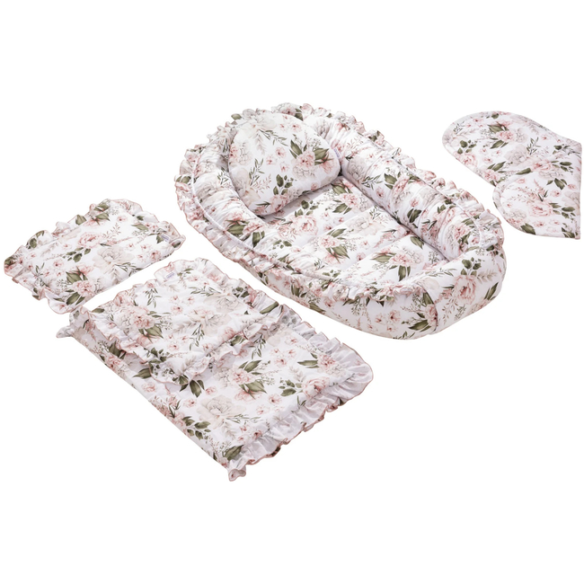 Jukki Baby Nest Cocoon Φωλιά Για Βρέφη 100x55 Διπλής Όψης Σετ 5 τχμ Secret Garden