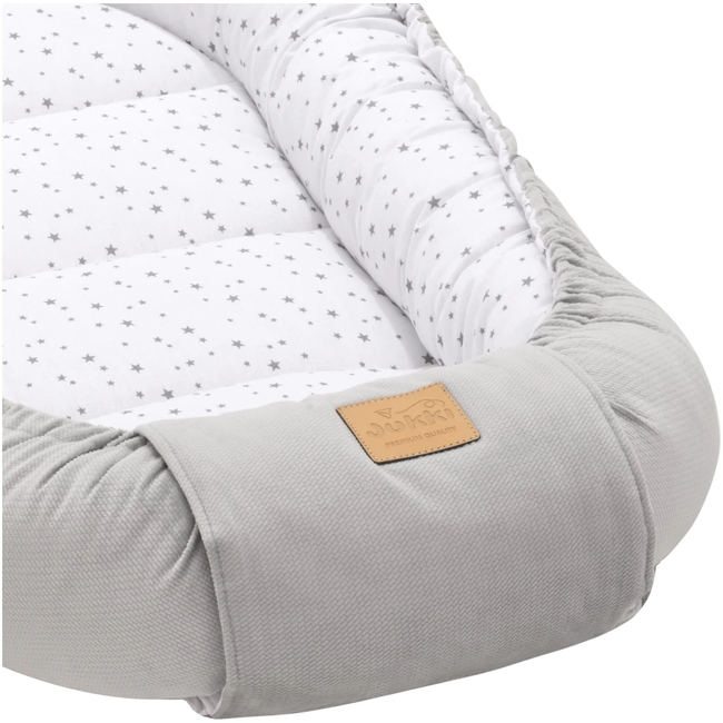 Jukki Baby Nest Cocoon 100x55 Double Sided Set of 5 Twinkle Stars & Grey Velvet