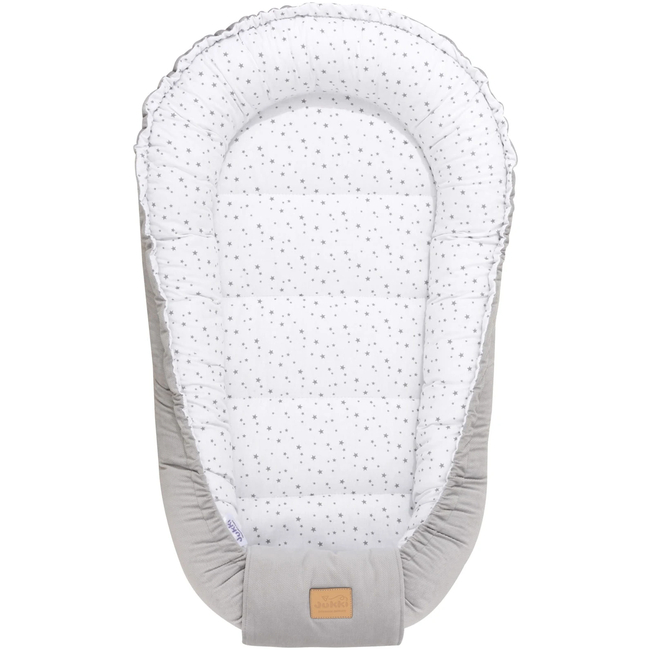 Jukki Baby Nest Cocoon 100x55 Double Sided Set of 5 Twinkle Stars & Grey Velvet