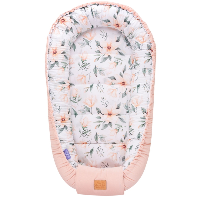 Jukki Baby Nest Cocoon Φωλιά Για Βρέφη 100x55 Διπλής Όψης Σετ 5 τχμ Magnolia Bloom Velvet