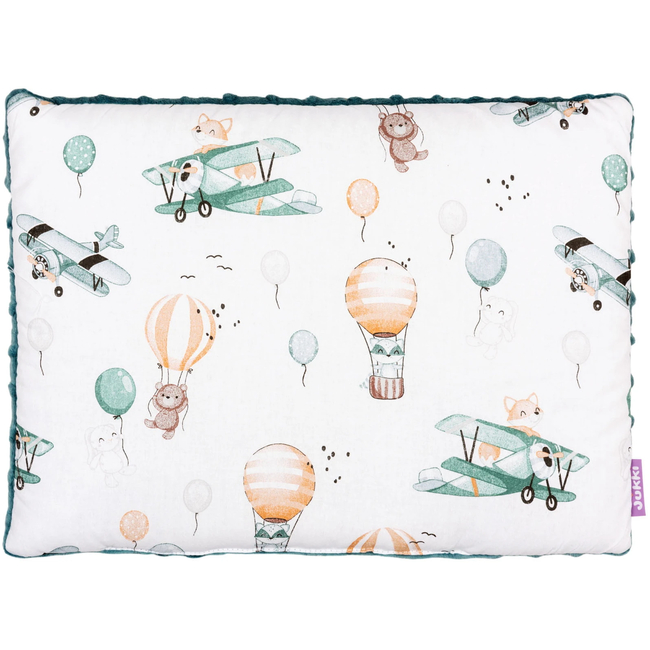 Jukki Baby Φωλιά XXL Για Βρέφη 65x120 Σετ 5 τμχ Balloon Travel & Σμαράγδι Minky