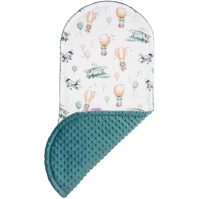 Jukki Baby Φωλιά XXL Για Βρέφη 65x120 Σετ 5 τμχ Balloon Travel & Σμαράγδι Minky