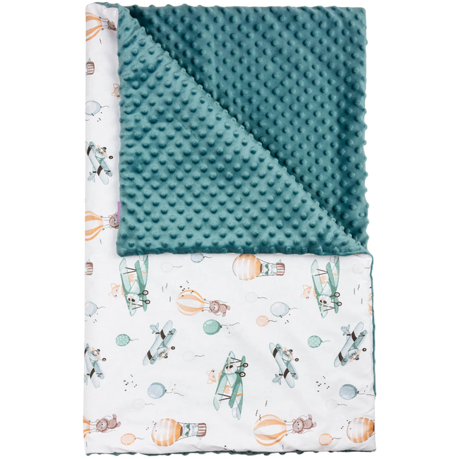 Jukki Baby Φωλιά XXL Για Βρέφη 65x120 Σετ 5 τμχ Balloon Travel & Σμαράγδι Minky