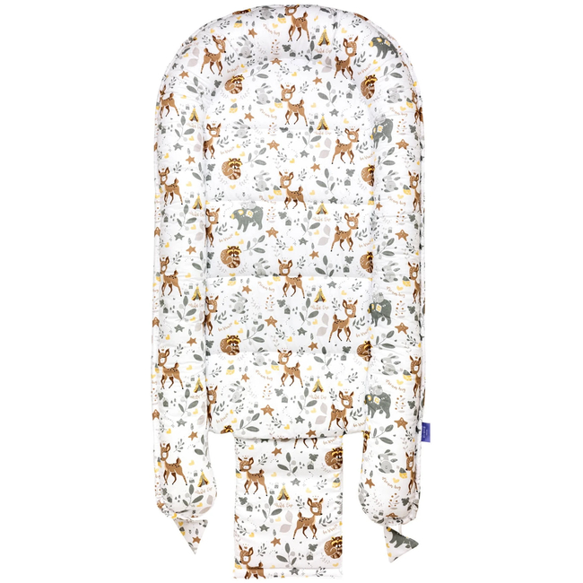 Jukki Baby Φωλιά XXL Για Βρέφη 65x120 Σετ 5 τμχ Magical Woodland & Μόκα Minky