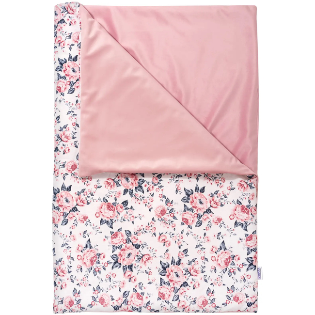 Jukki Baby Φωλιά XXL Για Βρέφη 65x120 Σετ 5 τμχ Roses & Smokey Ροζ Soft Velvet