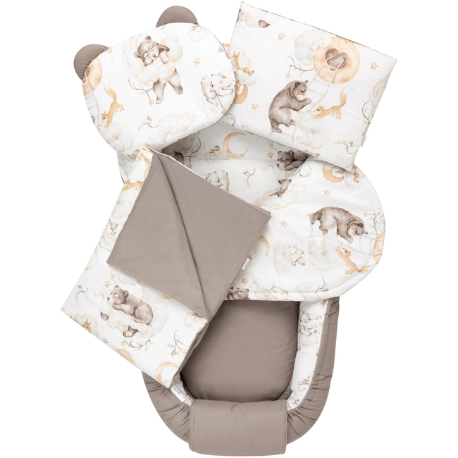 Jukki Baby Φωλιά XXL Για Βρέφη 65x120 Σετ 5 τμχ Sweet Teddy