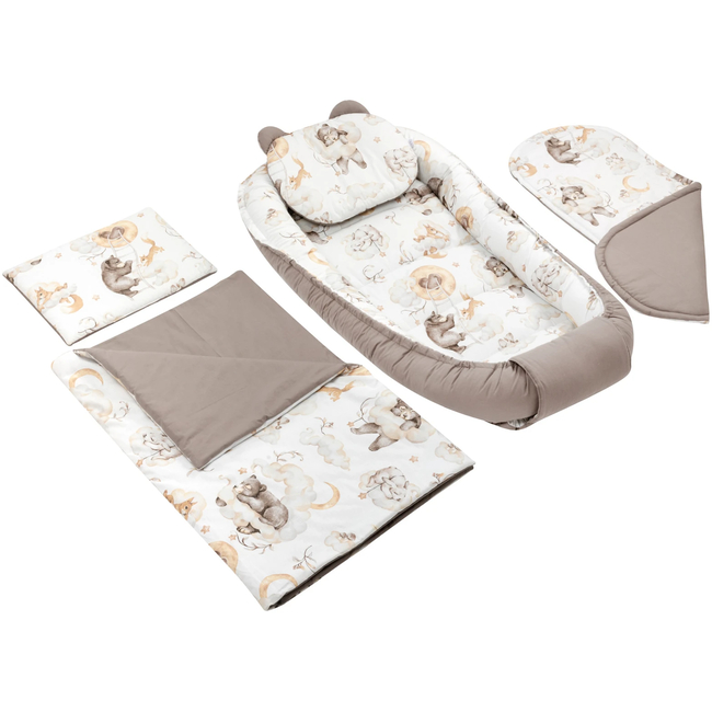 Jukki Baby Φωλιά XXL Για Βρέφη 65x120 Σετ 5 τμχ Sweet Teddy