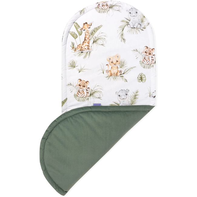 Jukki Baby Nest XXL For Babies 65x120 Set 5 pcs Savanna Fun & Ελιά βελούδο