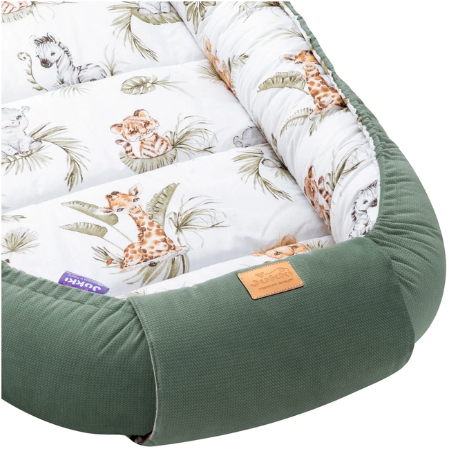 Jukki Baby Nest XXL For Babies 65x120 Set 5 pcs Savanna Fun & Ελιά βελούδο