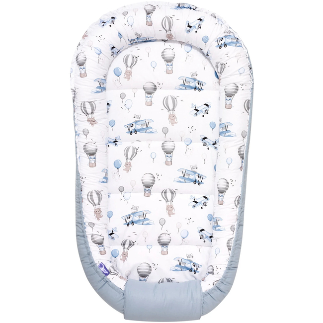 Jukki Baby Nest Cocoon 55x100 Balloon Travel Blue 5904506810536