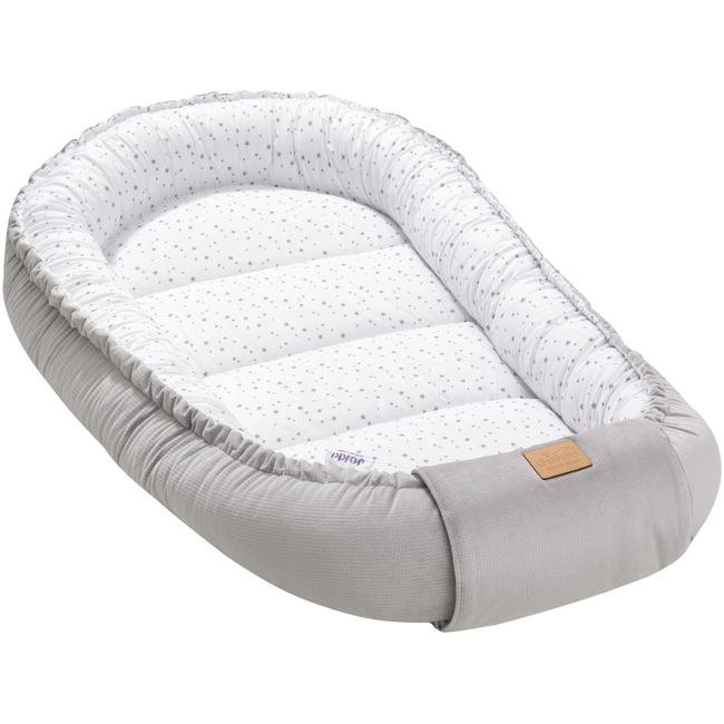 Jukki Baby Nest XXL For Babies 65x120 Twinkle Stars Grey Velvet