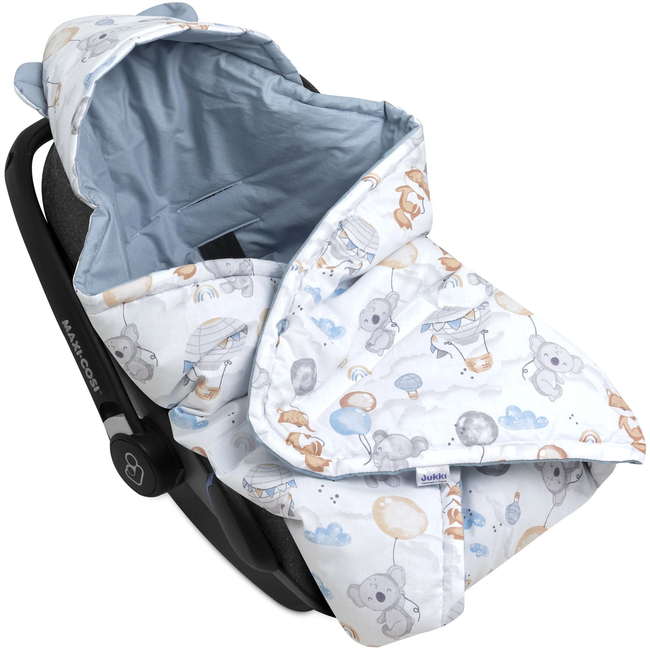 JUKKI Car Seat Blanket with Hood Balloon Friends