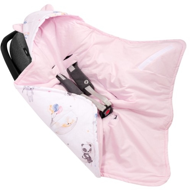 JUKKI Car Seat Blanket with Hood Panda Love5904506809622