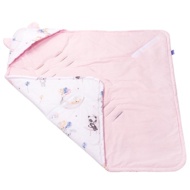 JUKKI Car Seat Blanket with Hood Panda Love 5904506809622