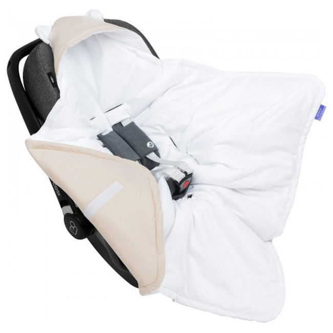 JUKKI Car Seat Blanket with Hood Pastel Beige