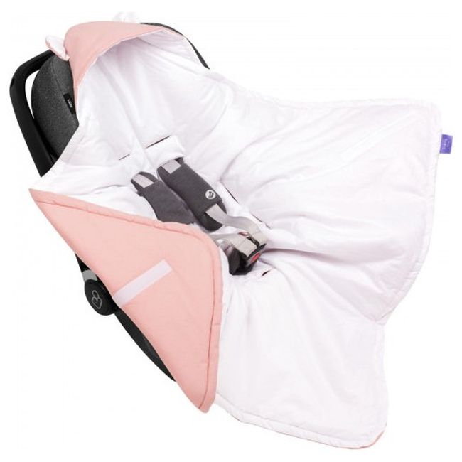 JUKKI Car Seat Blanket with Hood Pastel Pink