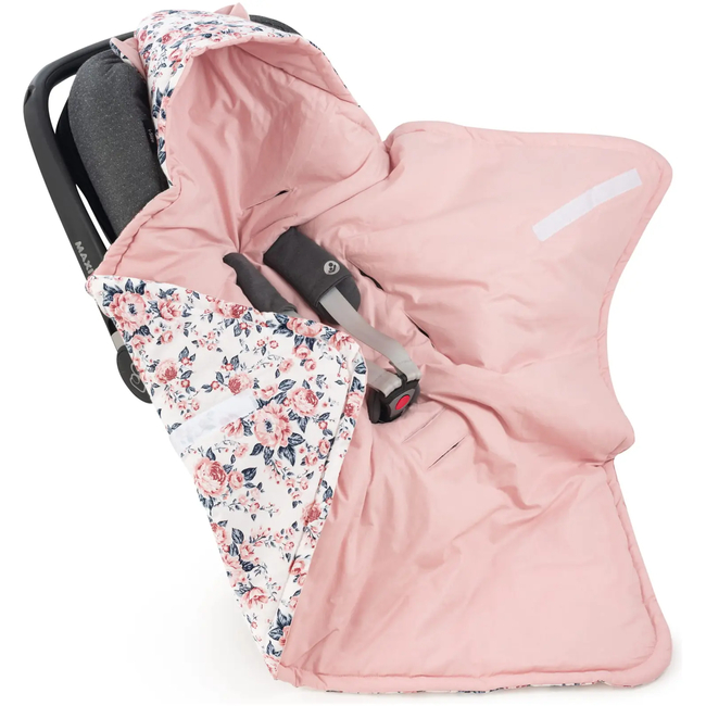 JUKKI Car Seat Blanket with Hood Roses