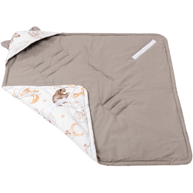 JUKKI Car Seat Blanket with Hood Sweet Teddy