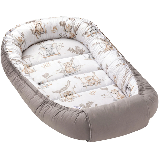 Jukki Baby Nest XXL For Babies 65x120 Happy Jungle