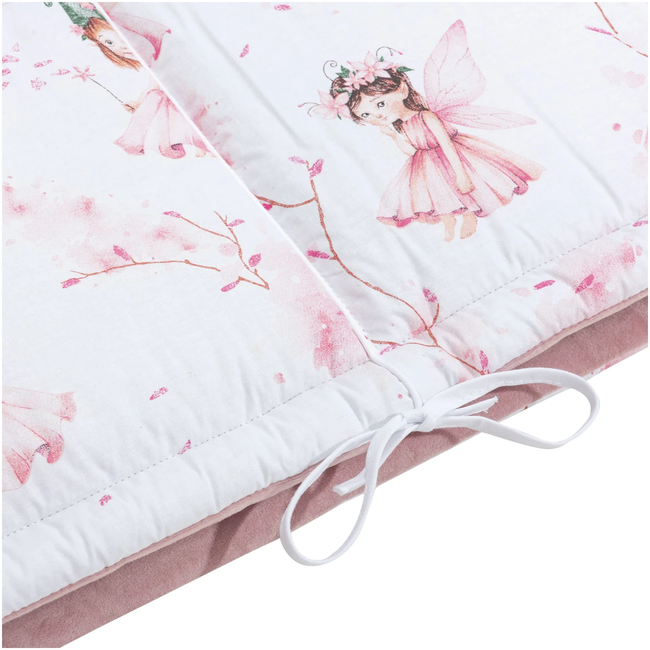 JUKKI Πάντα Κούνιας 180 x 30 cm για κρεβάτι 120 x 60 cm Little Fairy & Smokey Ροζ Soft Velvet