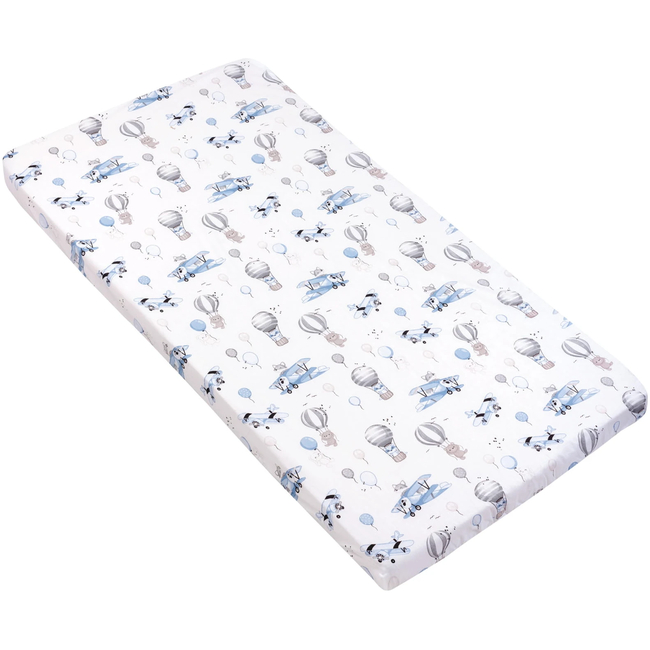 JUKKI Cot/bed Fitted sheet 60x120 CM Travel Blue 5904506810680