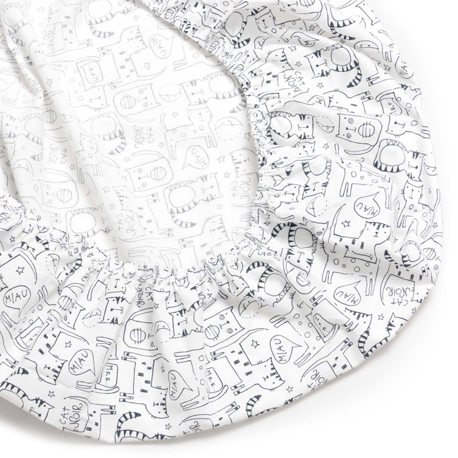 JUKKI Elastic Sheet for Cot 100% Cotton 70x140 CM Hello Kitten