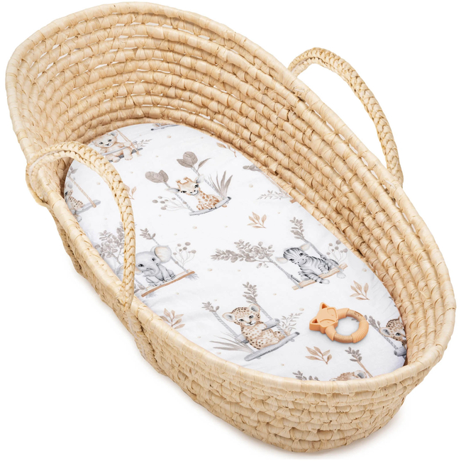 JUKKI Bed sheet with Elastic 100% Cotton 40x80 CM Happy Jungle 5904506821723