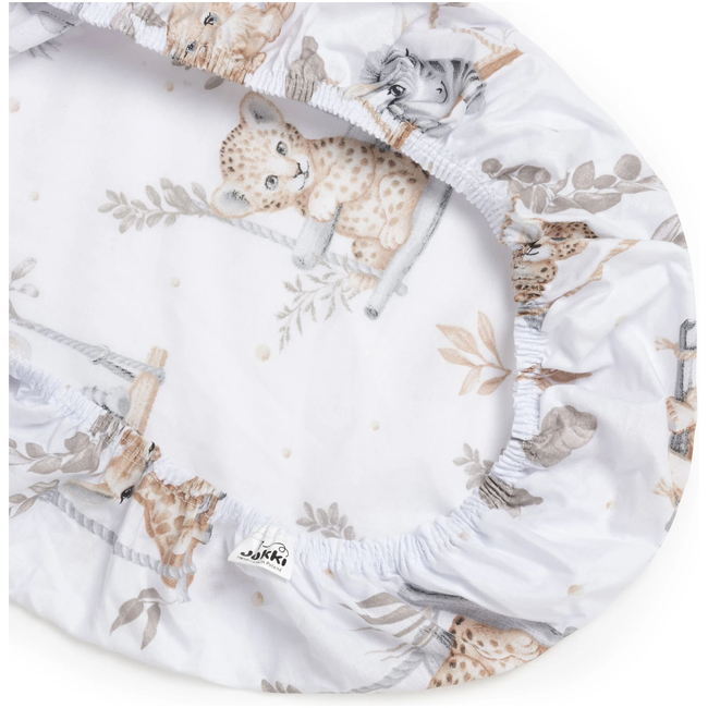 JUKKI Bed sheet with Elastic 100% Cotton 40x80 CM Happy Jungle 5904506821723