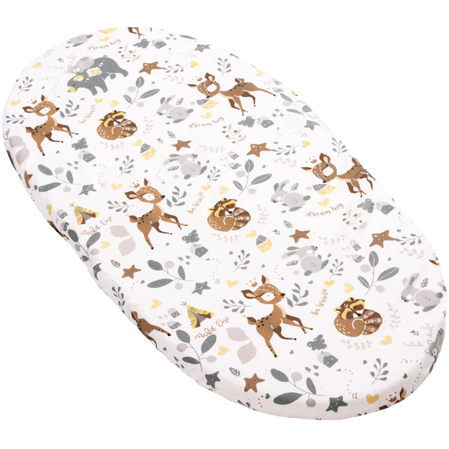 JUKKI Σεντόνι για καλαθούνα με Λάστιχο 100% Βαμβάκι 40x80 CM Magical Woodland