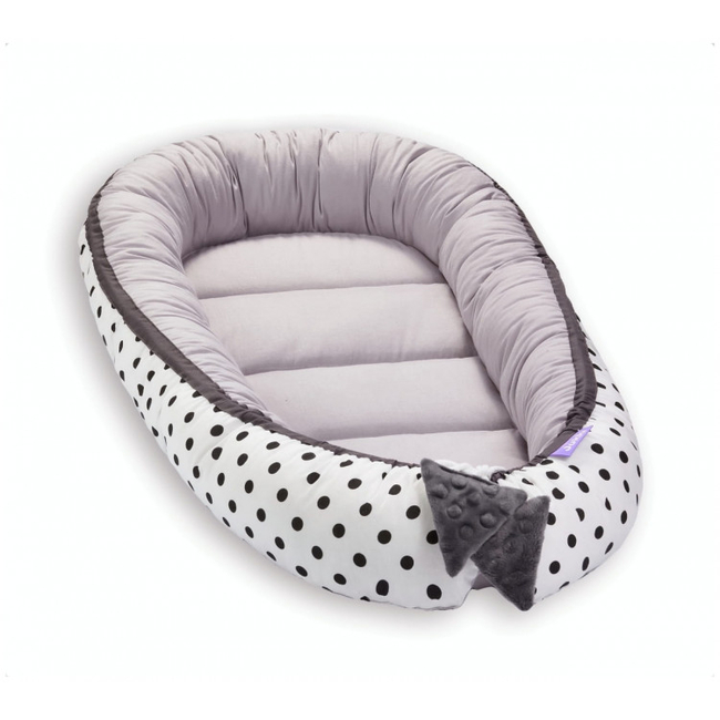 Jukki Baby Nest Cocoon - Φωλιά Για Βρέφη 2πλης όψης - Black Dots 5907534757590