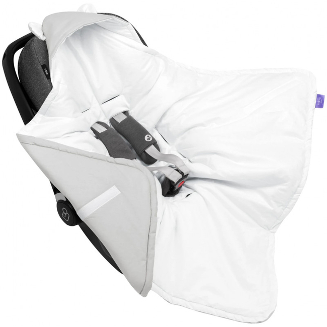JUKKI Car Seat Blanket with Hood Pastel Grey 5904506805136