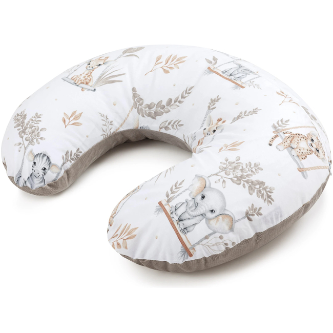 JUKKI Nursing Pillow with cover 60 x 40 x 15cm Happy Jungle & velvet