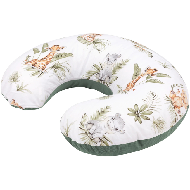 JUKKI Nursing Pillow with cover 60 x 40 x 15cm Savanna Fun & Olive Velvet
