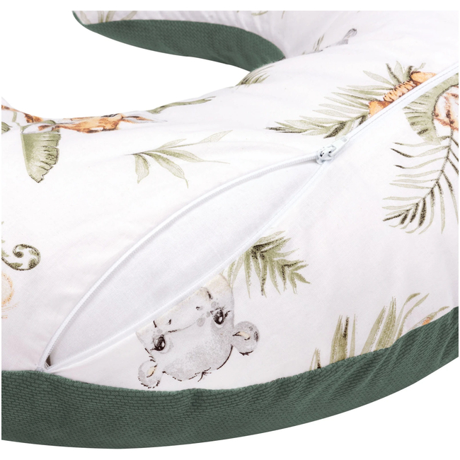 JUKKI Nursing Pillow with cover 60 x 40 x 15cm Savanna Fun & Olive Velvet