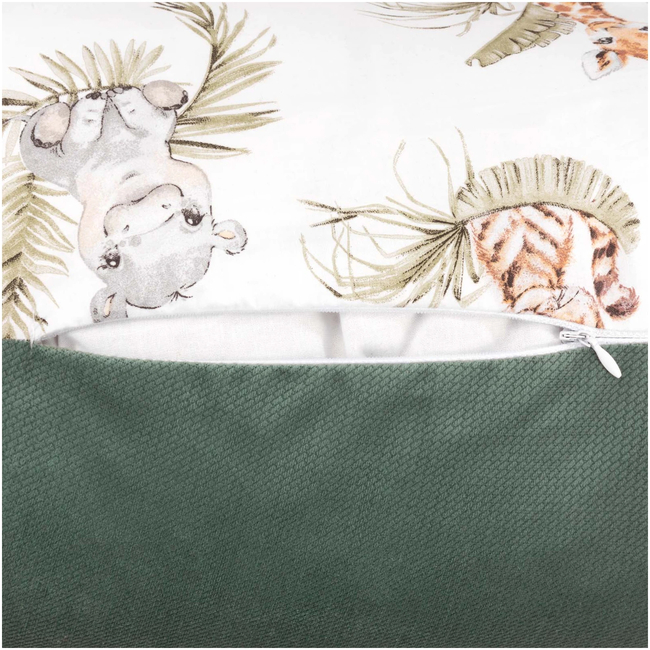 JUKKI Nursing Pillow with cover 60 x 40 x 15cm Savanna Fun & Olive Velvet
