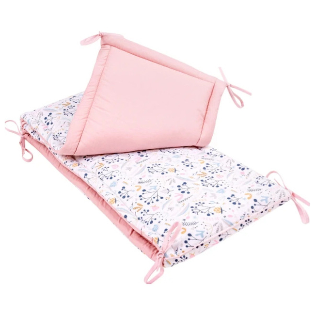 JUKKI Cot Bumper 180 x 30 cm for Bed 120 x 60 cm Soft Meadow 5904506804382