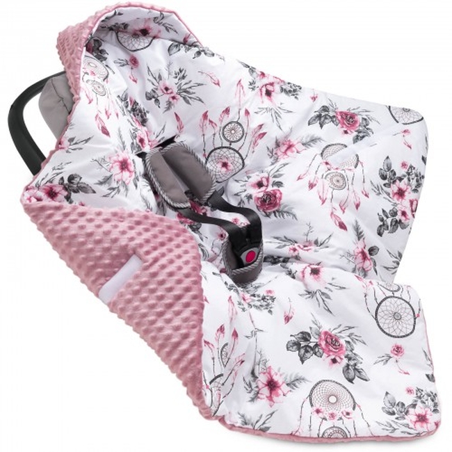 Jukki Blanket for car seat 0-13 kg - Old Rose Minky